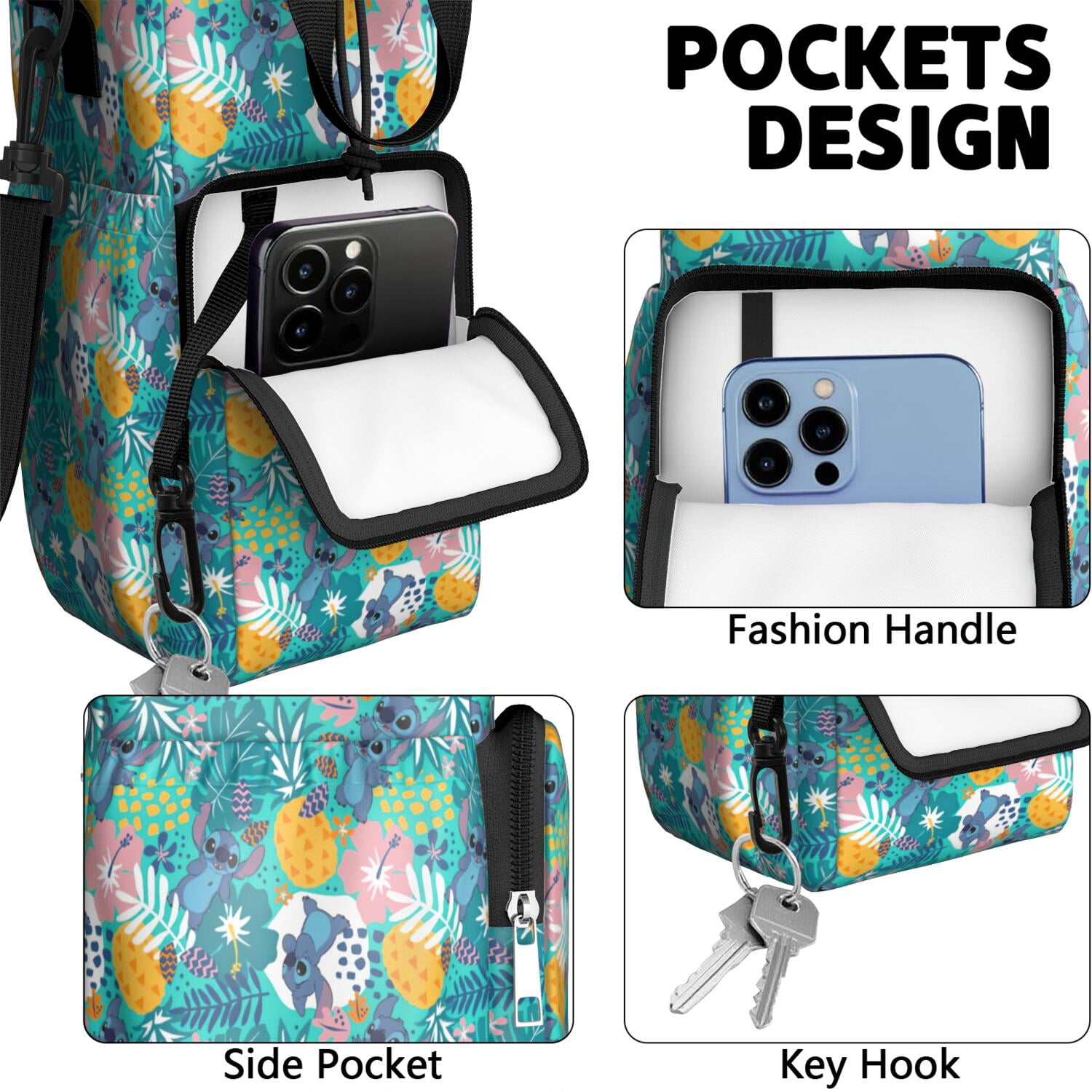 Insulated Cartoon Water Bottle Carrier Bag Sleeve with Strap Crossbody for 20/24/32/40oz Tumbler,Cartoon Movie Water Bottle Holder Sling Bag with Pocket Gifts for Women Men Adults