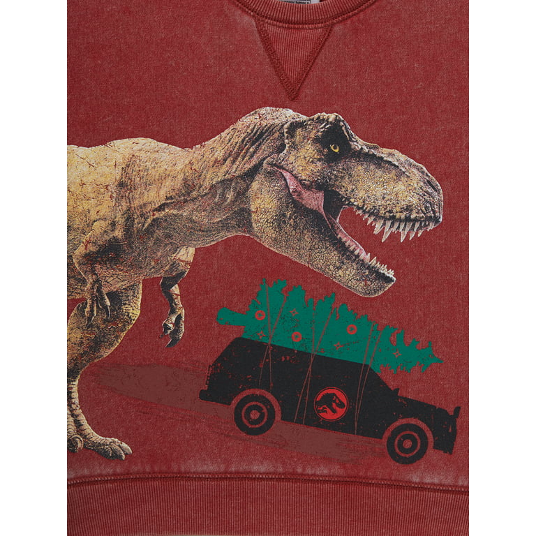 Jurassic Park Festive Crewneck Sweatshirt, and Baby Boys 12M-5T Toddler Sizes