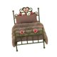 thumbnail image 5 of Cama de casa de muñecas a escala 1/12, accesorios de hierro tallado para casa de muñecas, accesorios de fotografía para dormitorio Verde, 5 of 9