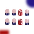 thumbnail image 3 of 24Pcs Short Press On Nails Shining Stick On Nails Short Fake Nails Design Glossy Acrylic Nails Stick On Nails Tips Glue On Nails False Nails For Women Nail Kit With Nail Glue Independence Day 0.23, 3 of 4