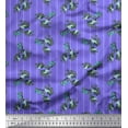 thumbnail image 1 of Soimoi Cotton Cambric Fabric Stripe,Leaves & Floral Artistic Decor Fabric Printed Yard 42 Inch Wide, 1 of 1