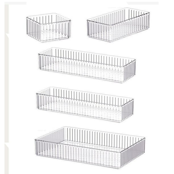 Organizador de maquillaje, organizador de baño, acrílico, apilable, expositor de cosméticos 5 piezas