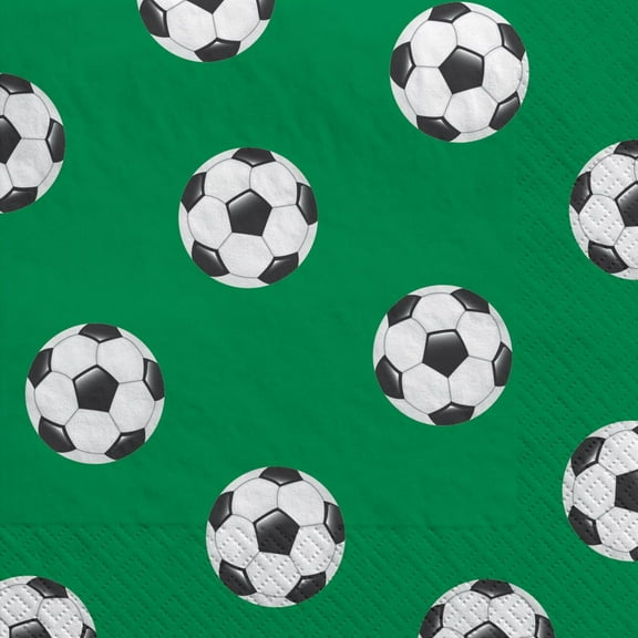 Soccer Corner Kick Paper Beverage Napkins 40 Per Pack