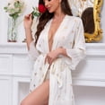 thumbnail image 3 of Satin Sexy Nightgown for Women, Summer Mid-Length Ice Silk Thin Mesh Bathrobe, 3 of 9