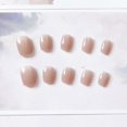 thumbnail image 4 of False Nails 24pcs Summer Fresh Short Square Round Solid Color Bright Oil Ice Transparent Nude Color Wear Manicure 3ml, 4 of 5