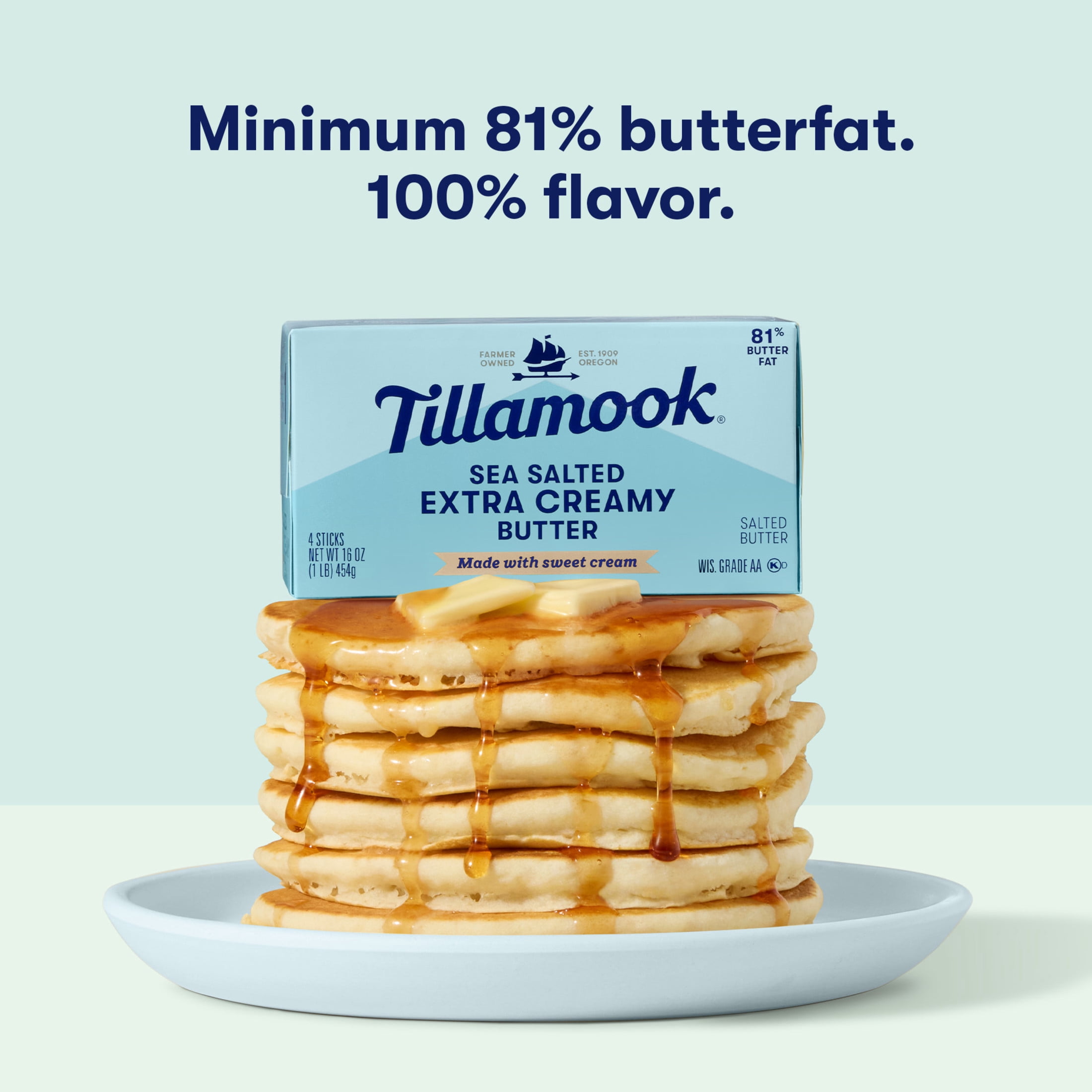 Tillamook Extra Creamy Salted Butter Sticks, 4 Count 16 oz