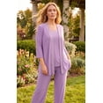 thumbnail image 3 of Catherines Women's Plus Size Petite Beaded 3-Piece Cardigan Pant Suit, 3 of 6