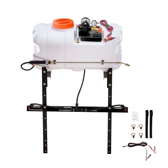 ATV Spot Sprayer, 15.9 Gal/60 L ATV/UTV Broadcast Sprayer with A Nozzle Boom, 12 V Pump Weed Sprayer with Water Tank, 1.9 GPM Flow Rate, Adjustable 0-72 PSI, 20FT Hose, White