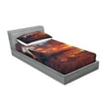 thumbnail image 2 of Ambesonne Scenery Fitted Sheet & Pillow Sham Set, Savannah Wild Forest Image, Twin, Multicolor, 2 of 2