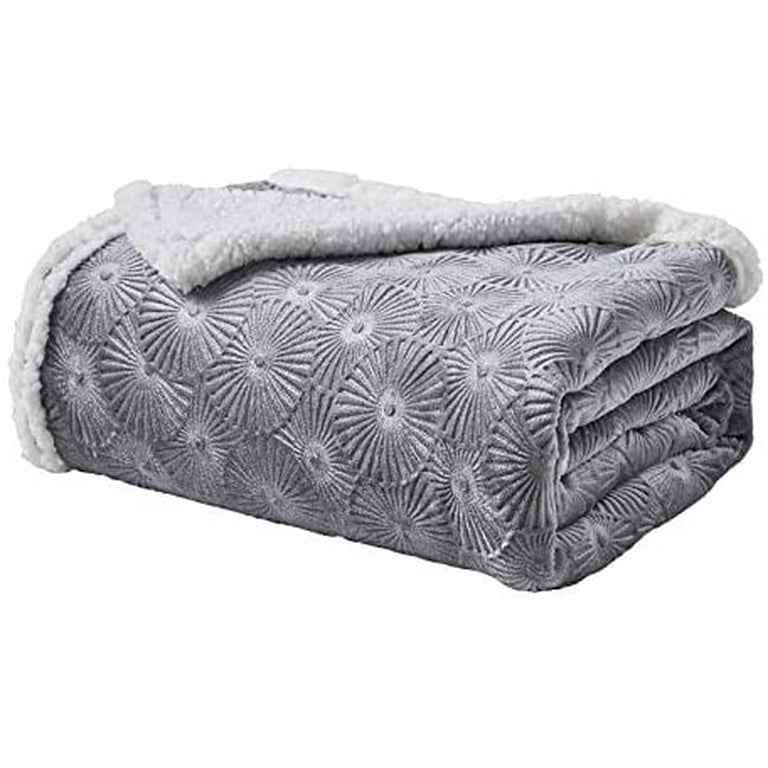Louvre Sherpa Throw Blanket Fleece Snuggle Warm Throw for Chair, Sofa