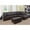 Brown, variant on Ponliving Furniture Faux Leather Sectional Set, Living Room L-Shaped Modern Sofa Set, with Storage Ottoman and Matching Pillows, Right Facing Brown