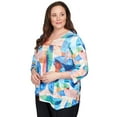 thumbnail image 3 of Alfred Dunner Womens Plus-Size Geometric Stained Glass Asymmetric Top, 3 of 6