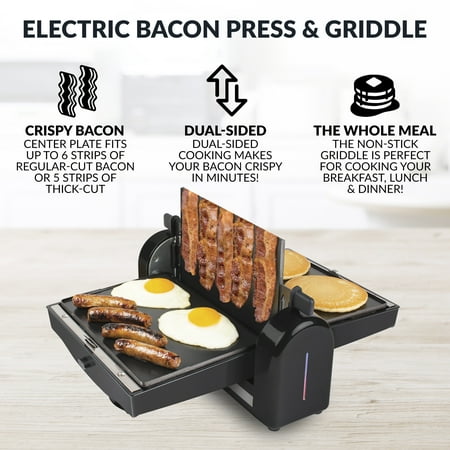 HomeCraft - FBG2 Bacon Press & Griddle - Black