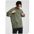 thumbnail image 3 of Men's Long Sleeve Tops Shirts Cotton Heavyweight Oversized Vintage Washed Tie-Dye Crew Neck Long Sleeve Shirts For Men,Spring&Autumn,Gray Green,XL, 3 of 10