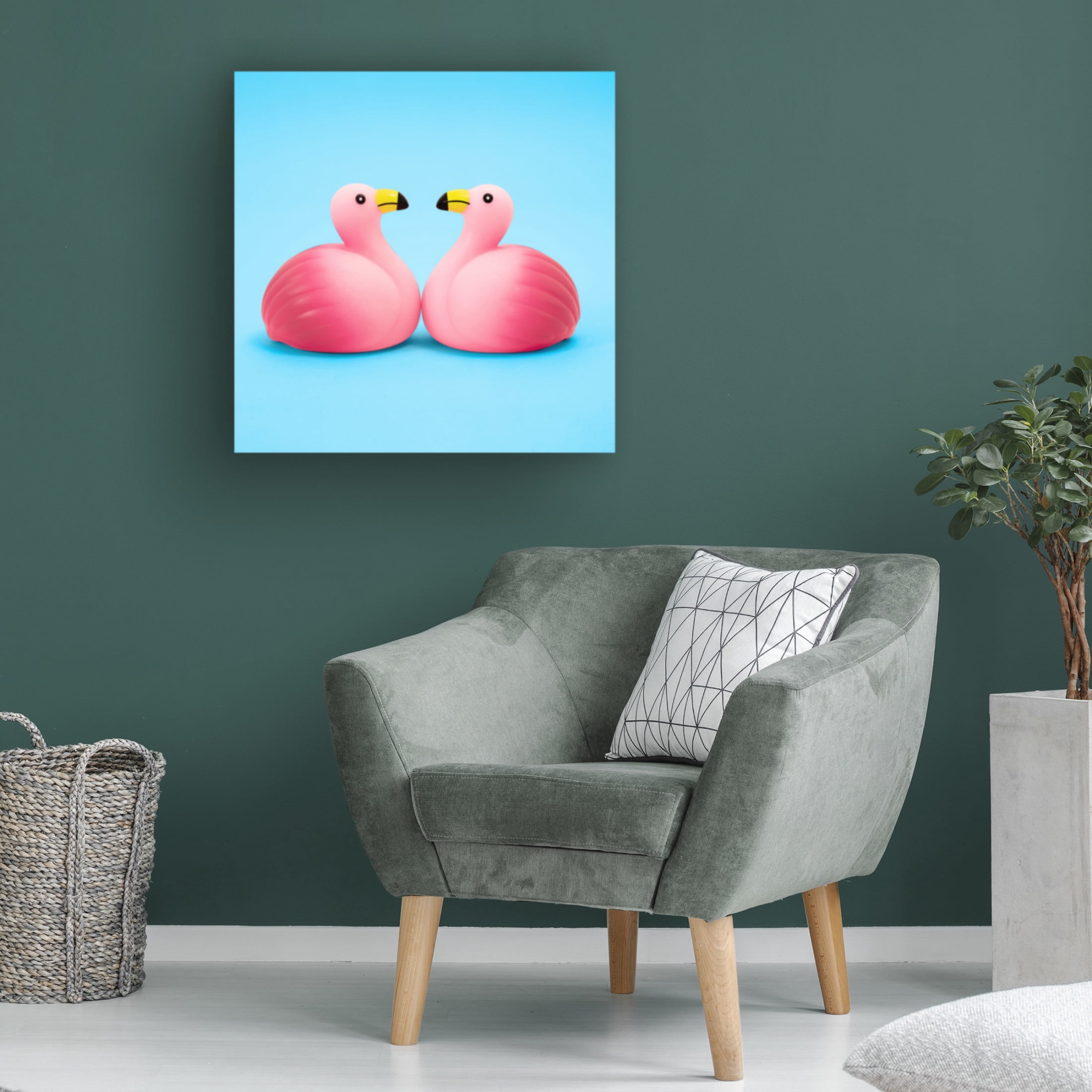 Canvas Wall Art - Julia Ramiro 'Flamencos.4' Wall Art for Living Room, Bedroom, or Office Décor by Trademark Fine Art - 35 x 35 Inches
