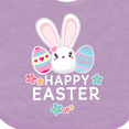 thumbnail image 4 of Inktastic Happy Easter with Bunny Head and Easter Eggs Boys or Girls Baby Bib, 4 of 4