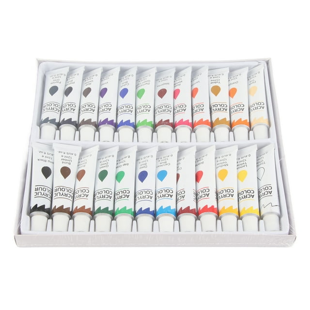 Juego de pigmentos acrílicos, 24 colores, 12 ml, kit de pintura y dibujo para bricolaje, pinturas de colores vivos para creaciones artísticas