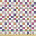 thumbnail image 2 of Ambesonne Mosaic Fabric by the Yard Upholstery, Colorful Symmetric Squares, 1 Yard, Multicolor, 2 of 5