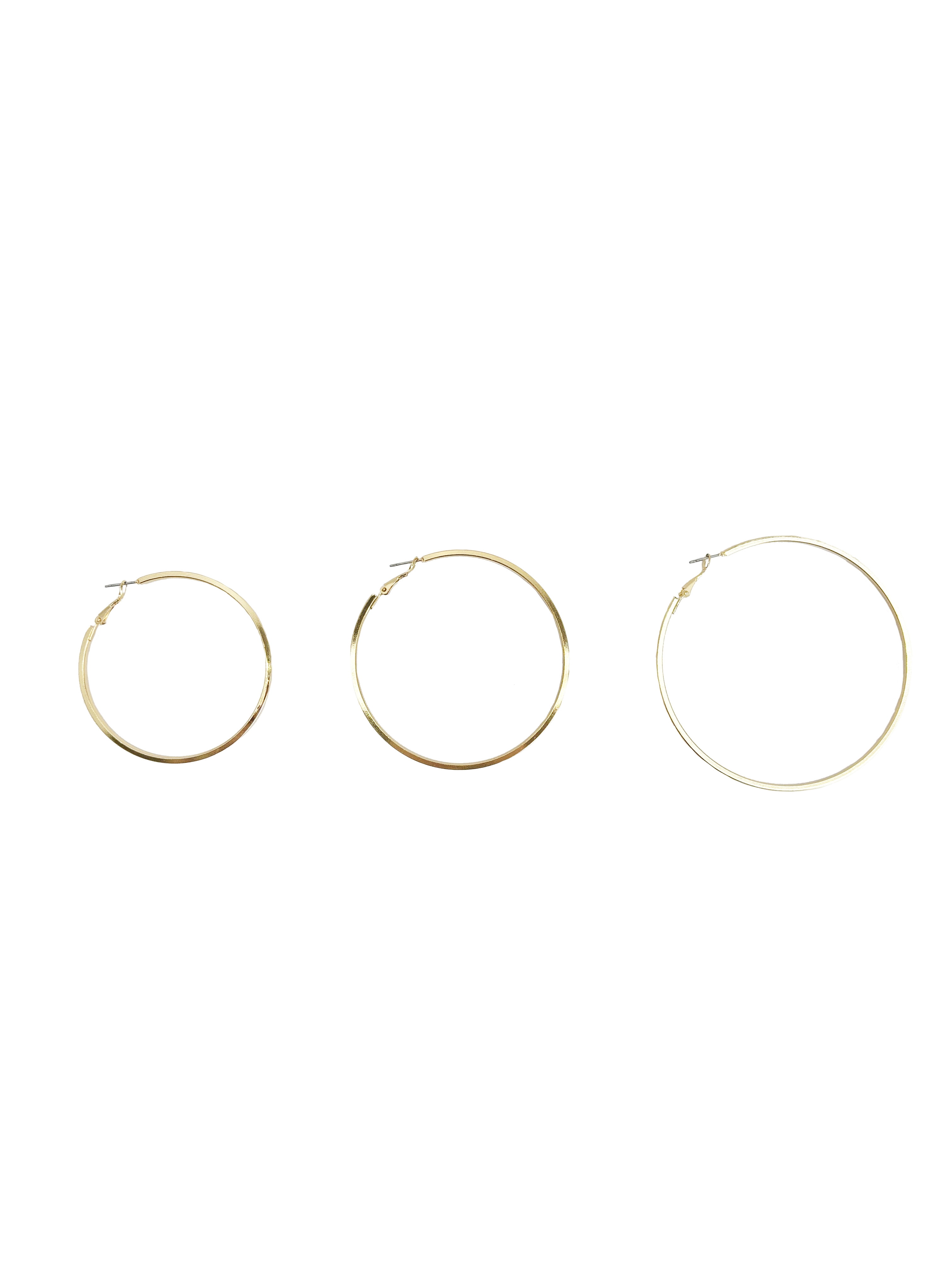 Time and Tru Women's 6 Pairs of Graduated Gold Tone Smooth Wire Hoops. Fashion Basic Earring Set to Match Your Mood of the Day.