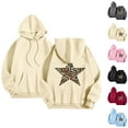 thumbnail image 5 of SwiftWear Womens Oversized Hoodies Fashion Leopard Star Print Hooded Sweatshirts with Pocket Drop Shoulder Fall Tops Light Blue, 5 of 5