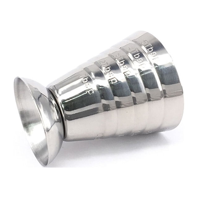 OFFIGAM Medidora Tubular De Acero Inoxidable Con Lectura Interior Y Exterior Para Uso En Cocina Color Plata