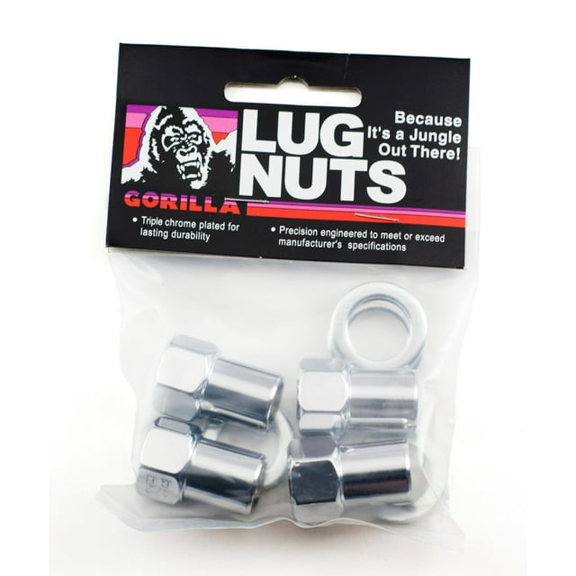 Gorilla Lug Nut 73077B Standard Mag Open End; 7/16 Inch x 20 Thread Size; 3/4 Inch Regular Mag Shank; For Use With Custom Aluminum Wheels Only; 1.3 Inch Overall Length; 13/16 Inch Hex Size