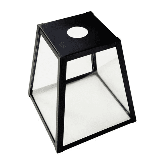 Style Selections 8.75" x 7.88" Geometric Matte Black Light Shade, 2-1/4" Fitter