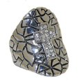 thumbnail image 1 of Bague Croisée en Argent et Cristaux Blancs, 1 of 1