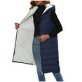 thumbnail image 4 of Long Puffer Vest Women Full-Zip Hooded Sleeveless Down Jacket Coats Double Zipper Quilted Jacket Comfort Casual Winter Warm Sleeveless Hooded Coats with Pockets, 4 of 7