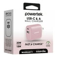 thumbnail image 3 of Liquipel Powertek Pastel Plaid 20W A/C Combo Wall Charger - Pink, 3 of 7