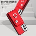 thumbnail image 5 of Case for Motorola Moto G Power 5G 2024 Case with Card Holder Magnetic Clasp Flip Folio with Ring Stand Durable Leather Wallet Case Women Shockproof Cover for Moto G Power 5G 2024 Red YBK, 5 of 16