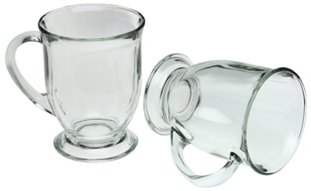 Anchor Hocking Glass Mug Anchor Hocking 8 Oz Irish Coffee Mug  Clear Glass  Mug With Handle, Dishwasher Safe Glass Coffee Mug