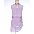 thumbnail image 3 of Doomiva Girls Lyrical Dance Dress Backless Ballet Leotard Sheer Mesh Skirt Figure Skating Dress for Performance Lavender 6, 3 of 7