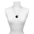 thumbnail image 3 of Delight Jewelry Acrylic 1 1/8" Disc Black Silvertone Script Initial Disc - P - Charm Necklace, 20"+3", 3 of 4