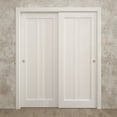 thumbnail image 3 of Sliding Closet Bypass Doors 72 x 80 inches | Ego 5006 Painted White Oak | Rails Hardware Set | Wood Solid Bedroom Wardrobe Doors, 3 of 5