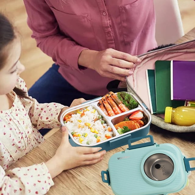 1100ml Stainless Steel Bento Lunch For Kids And Adults Stackable Containers With 3 Compartments Glass Snack Containers Small Container Organizer for Fridge Dressing Container Pantry Organization
