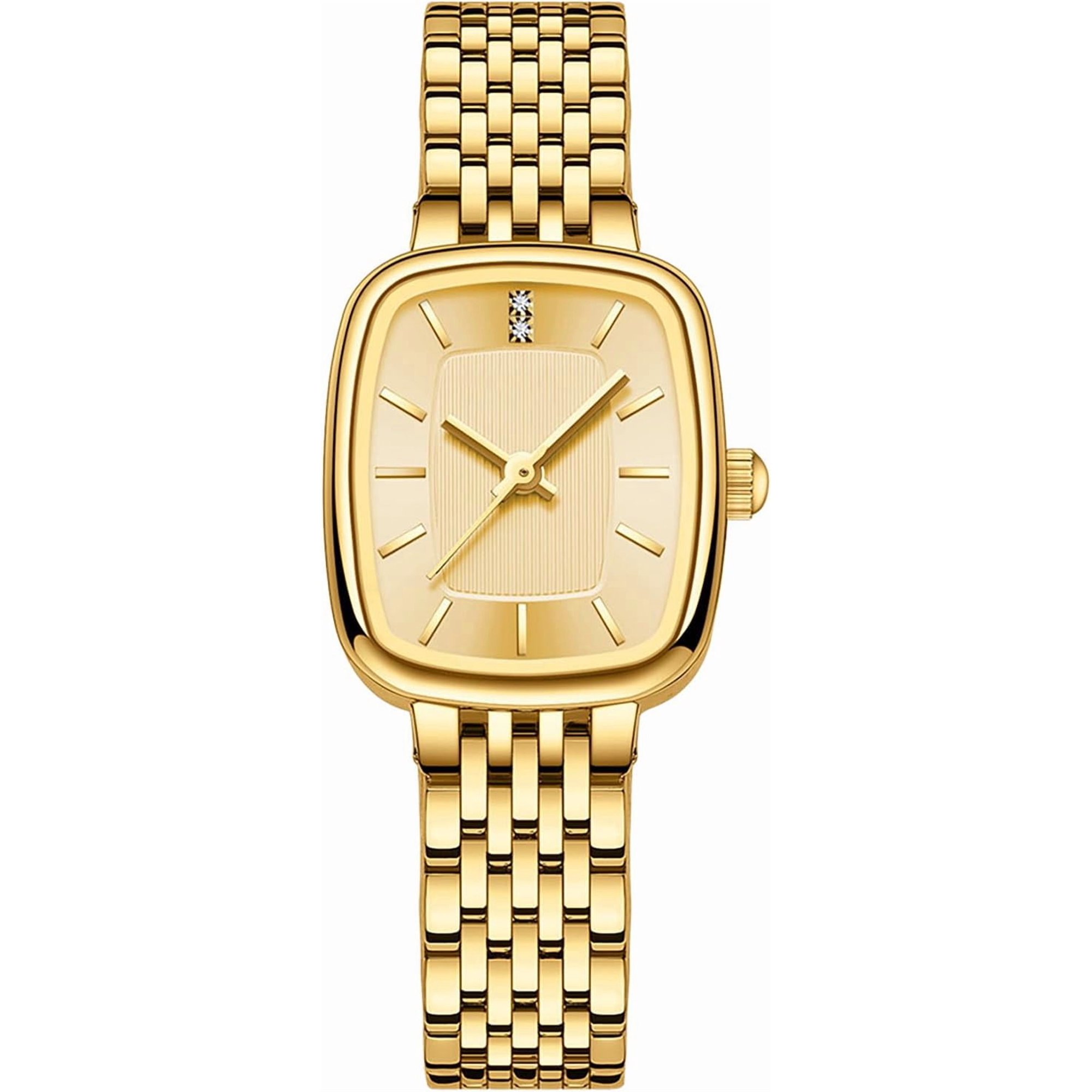 Luxury Women's Watch with Crystal Accents Dial Stainless Steel Band, 30M Waterproof Elegant Designer Watch for Women (GoddessMatch Series)