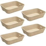 Navaris Disposable Cat Litter Trays (Pack of 5) - Cardboard Liner Tray for Cats Made of 100% Paper - Use Alone or As Box Liners - 15.9" x 11.8"