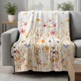 thumbnail image 2 of Colorful Wildflower Blanket Soft Cozy Warm Throw Blanket for Couch, Plush Fuzzy Flannel Fleece Blankets for Sofa, Botanical Vintage Floral Country Retro Bed Blankets Gifts for Men, 40"x60", 2 of 9
