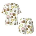 thumbnail image 5 of Lsque Donut Sloth Women's Short-Sleeved Pajama Set - 2 Piece Soft and Lightweight Sleepwear Set-Medium, 5 of 9