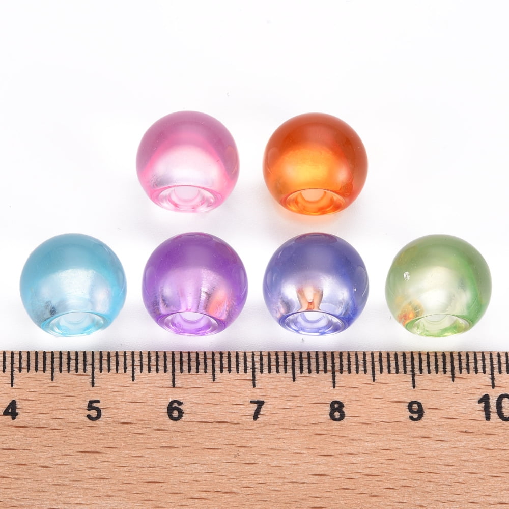 500 g 1-Hole Transparent Acrylic Buttons Round Mixed color 13.5x13mm Hole: 3mm 365pcs/500