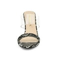 thumbnail image 6 of BLISSFUL STEP Women's Snake Print Snakeskin Block Heels Sandals Black Snakeskin 7, 6 of 8