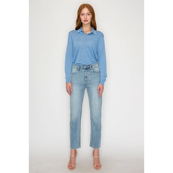 High Rise Slim Straight Jeans