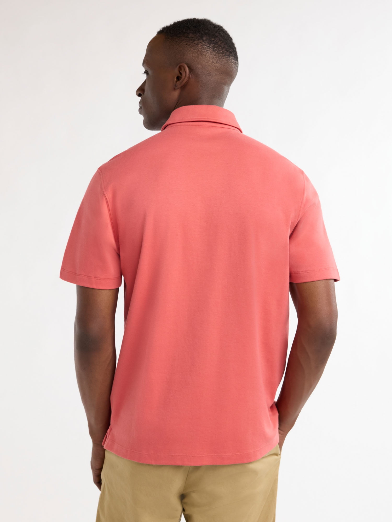 Free Assembly Mens Cotton Polo Shirt with Short Sleeves, Sizes XS-3XL