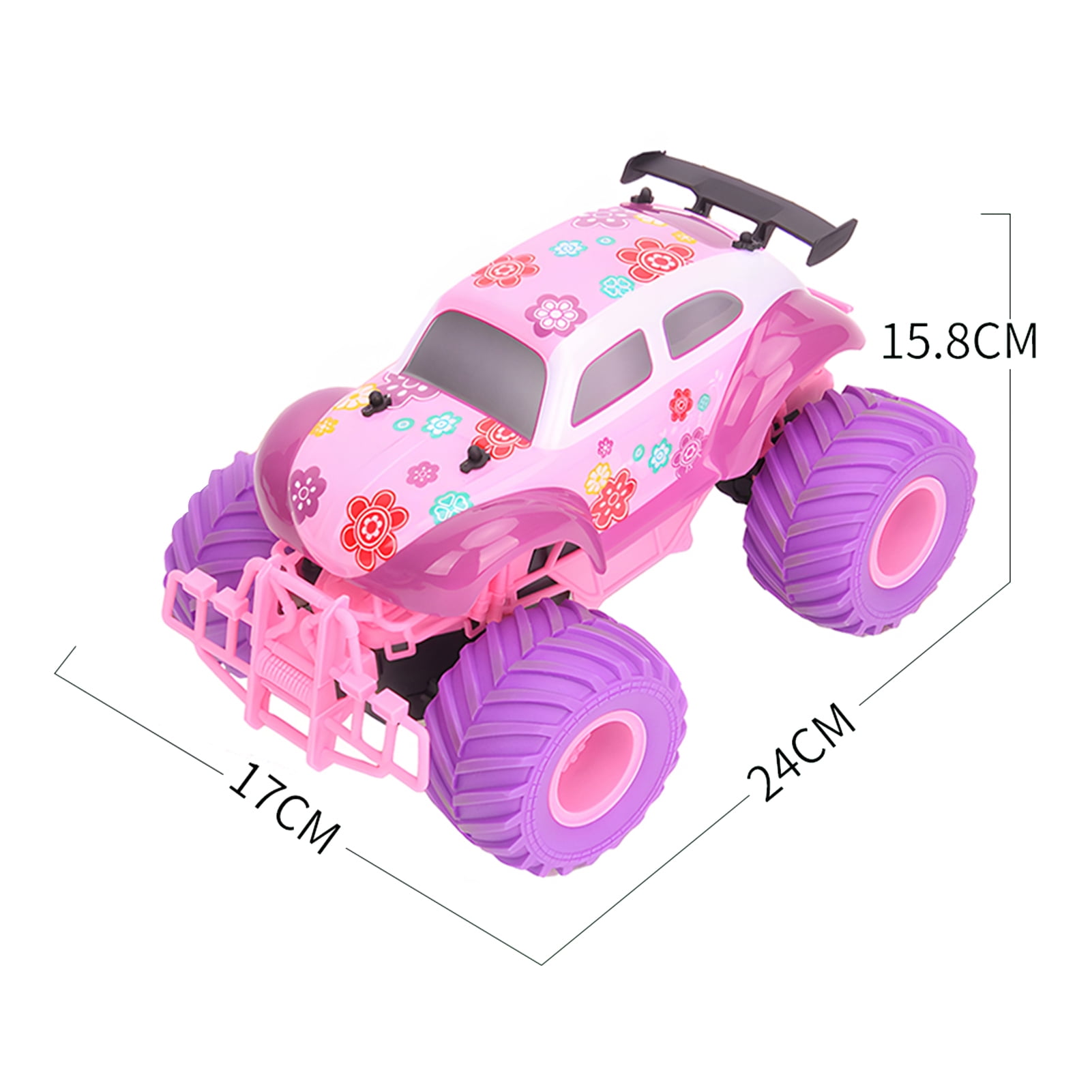 2.4GHz Remote Control Car Toy Big Wheels Rubber Tires Electric RC Crawler All Terrain Vehicle Off Road Truck Toddlers Boys Girls Gift