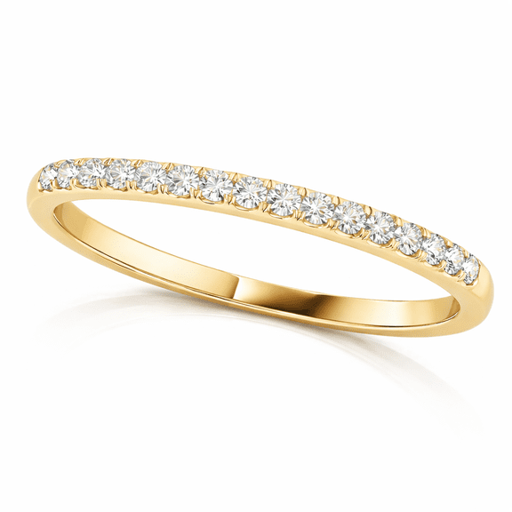 Aonejewelry Classic Round Diamond Wedding Band 0.10 ct. t.w, 10K Yellow Gold, include gift packaging