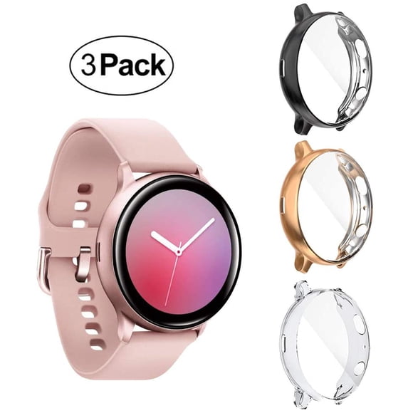Suoman Lot de 3 Compatible avec Samsung Galaxy Watch Active 2 (44mm) Étui Protecteur d'Écran, Plaqué TPU Souple Tout Autour