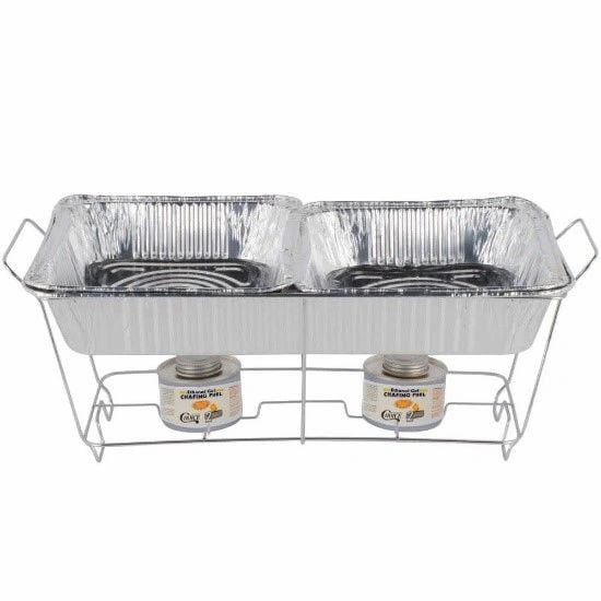 Chafing Kit Full Size Wire Rack with Ethanol Fuel and serving spoons