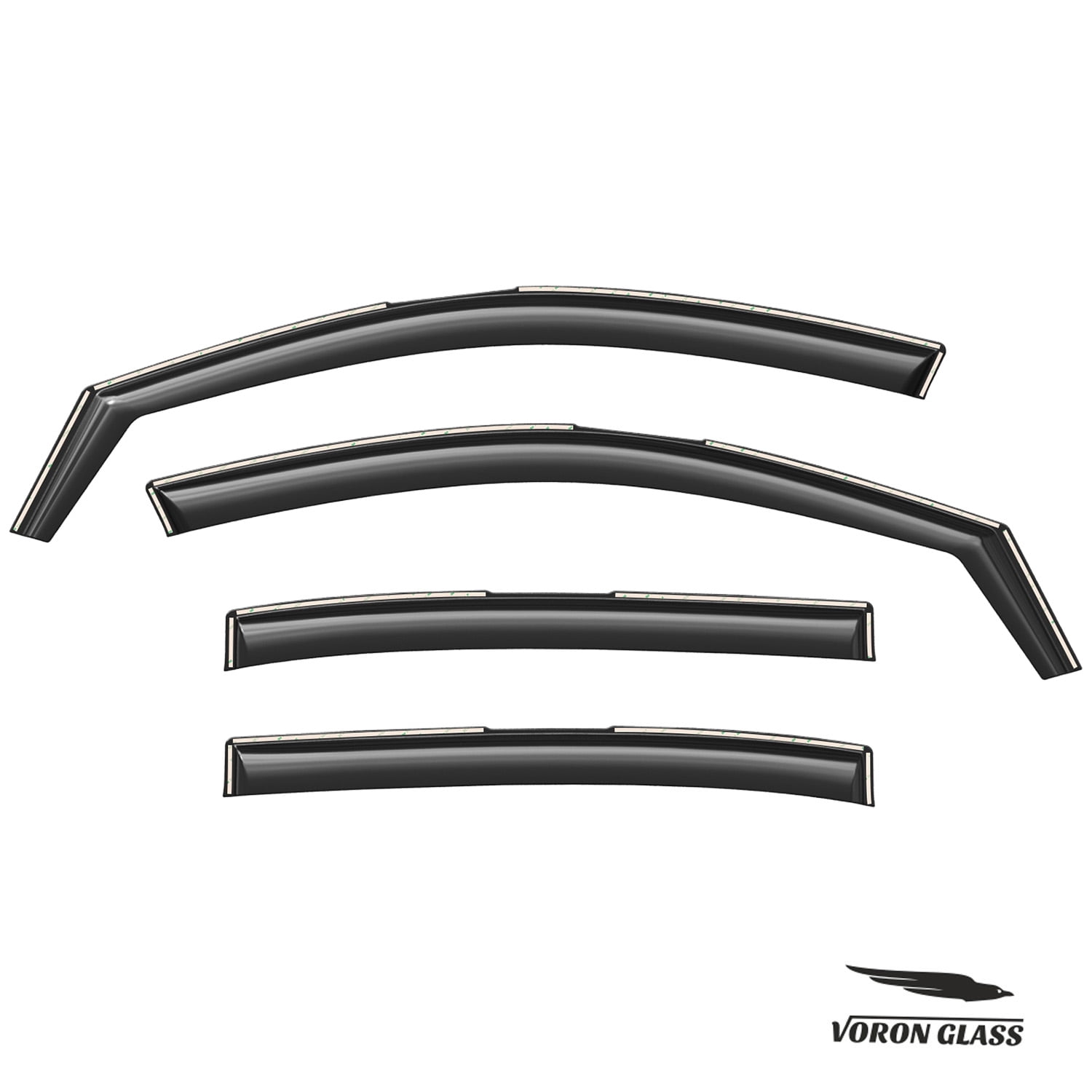 Voron Glass in-Channel Extra Durable Rain Guards for Honda Accord 2013-2017 Sedan, Window Deflectors, Vent Window Visors, 4 Pieces - 200649