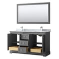 thumbnail image 3 of Wyndham Collection 60" Square Sinks Wood Double Bathroom Vanity in Gray, 3 of 6